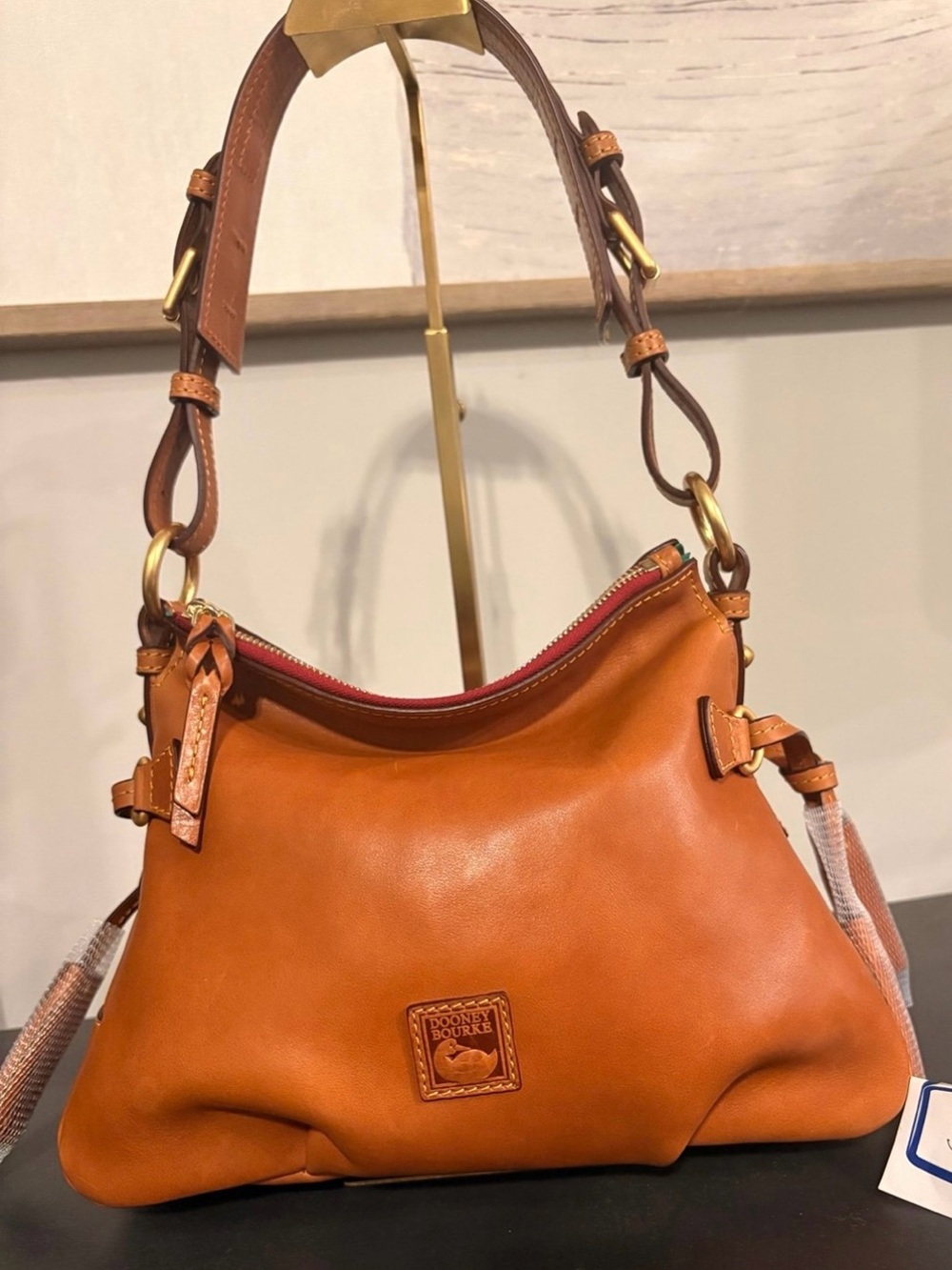Dooney & Bourke Tegan 30 Leather Shoulder Bag in Cognac Brown